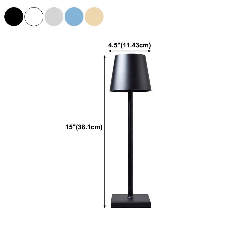 Modern Style Drum Night Table Lamps Metal 1 Light Table Lamp