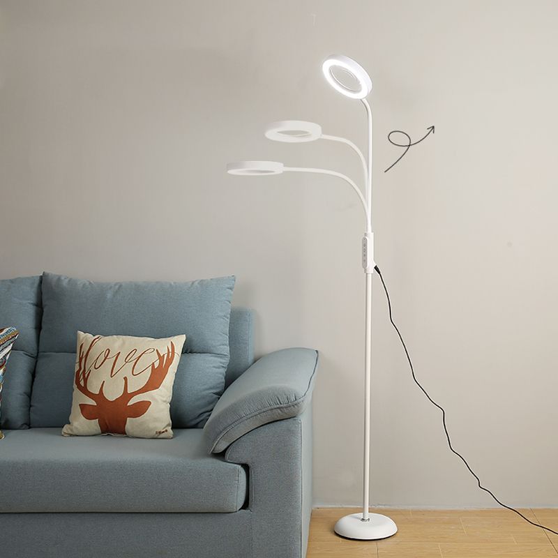 Modern Style Circle Shape Floor Lamp Metal 1-Light Floor Lamp