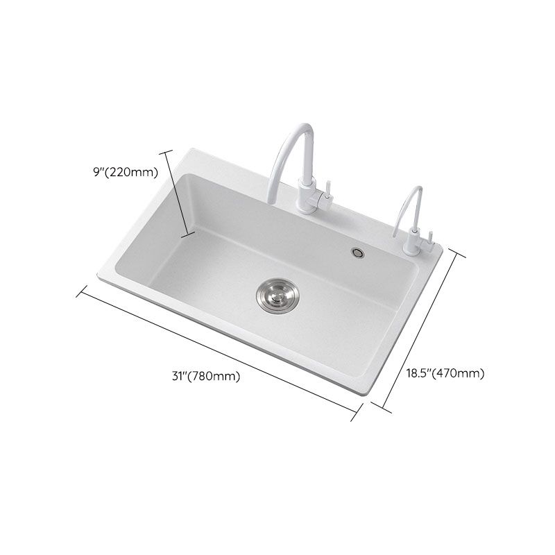 Modern Kitchen Sink Quartz with Accessories and Faucet Drop-In Workstation Sink