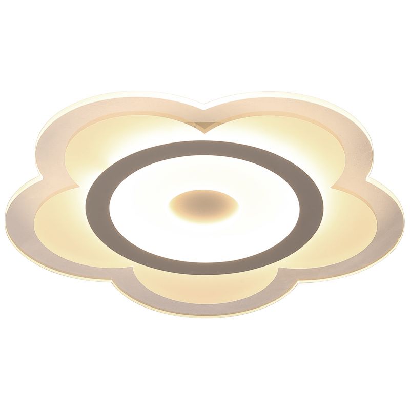 Acrylic Flower Ceiling Mounted Light Nordic LED Ceiling Fixture in White