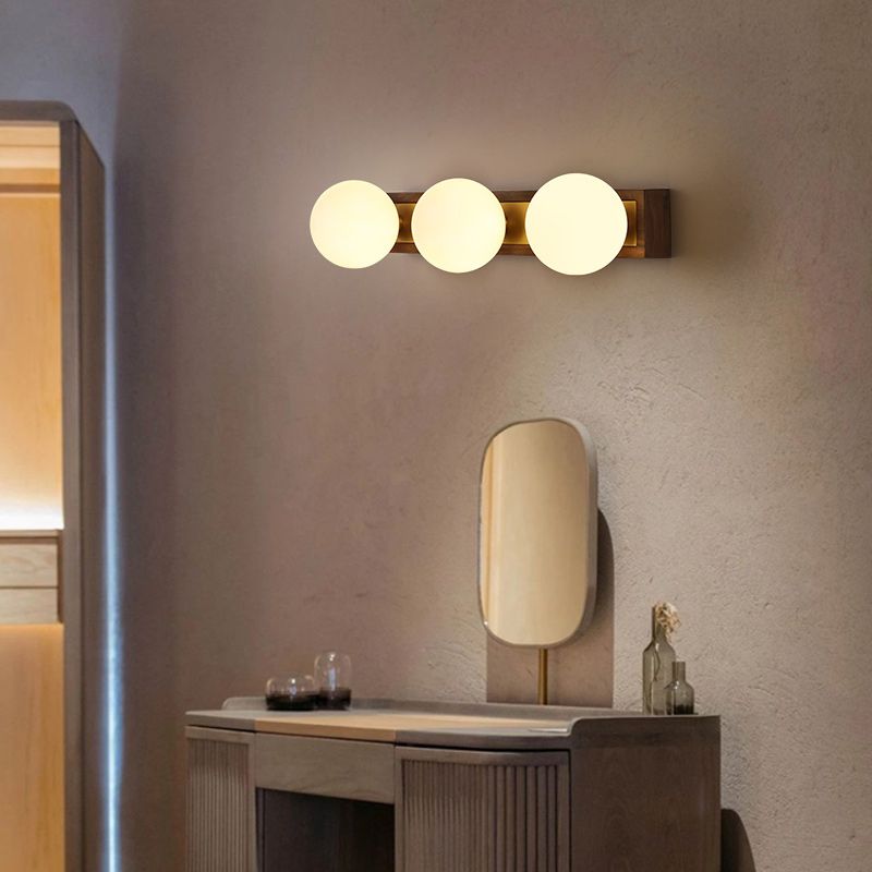 Nordic Style Wooden Vanity Light Rectangle Shape Vanity Lamp for Living Room