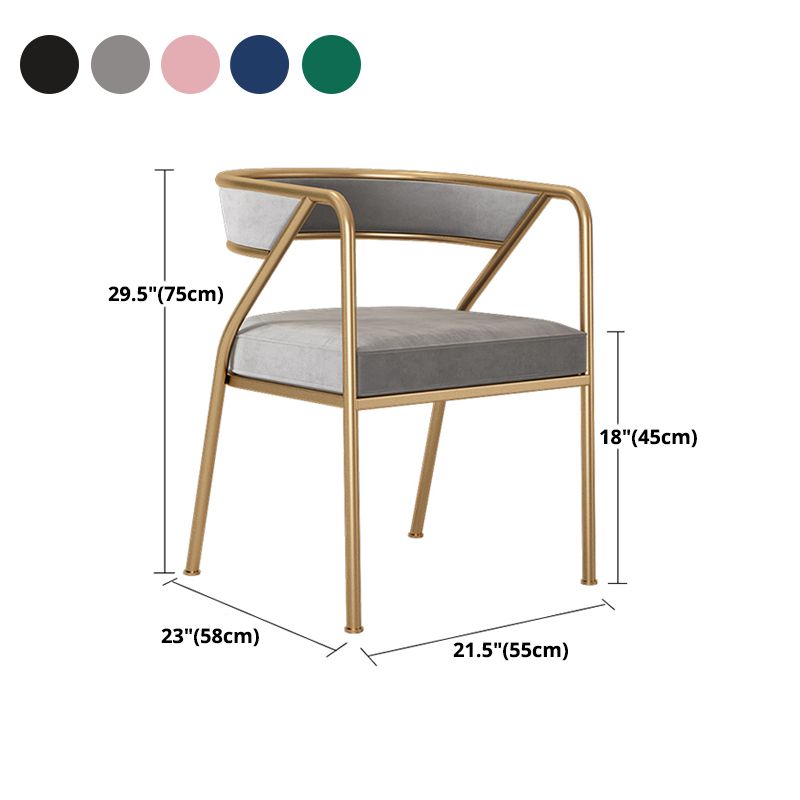 Glam Style Dining Arm Chair Upholstered Open Back Dining Chair