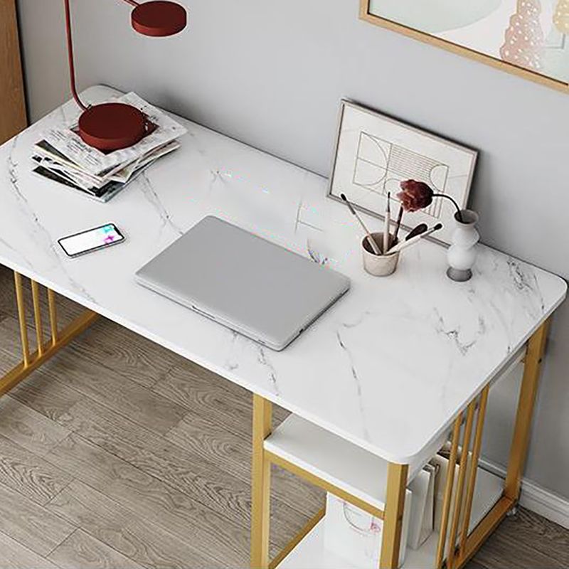 Glam Rectangular Writing Desk Manufactured Wood Office Desk for Home and Office