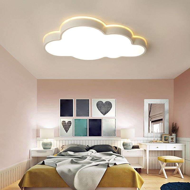 Cloud Shape Flush Light Modern Style Metal 1 Light Flush Mount for Bedroom