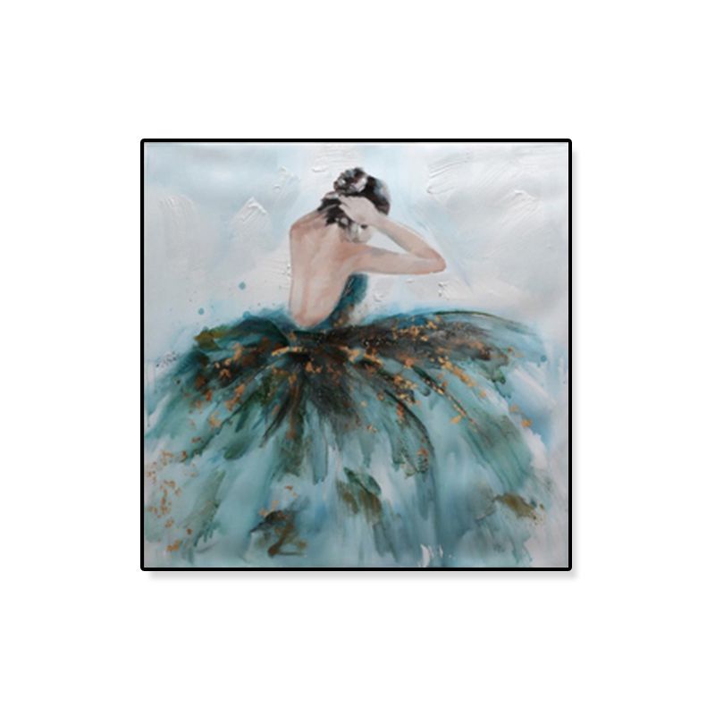 Glam Canvas Print Soft Color Dressing Girl Wall Art Decor, Multiple Sizes Available