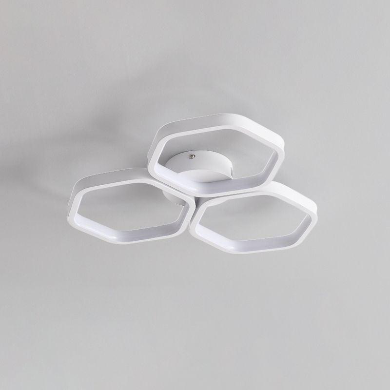 White Acrylic Ceiling Light in Modern Creative Style Geometric LED Flush Mount