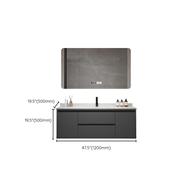 Modern Sink Vanity Wall Mount Bathroom Vanity Cabinet with Storage Shelving