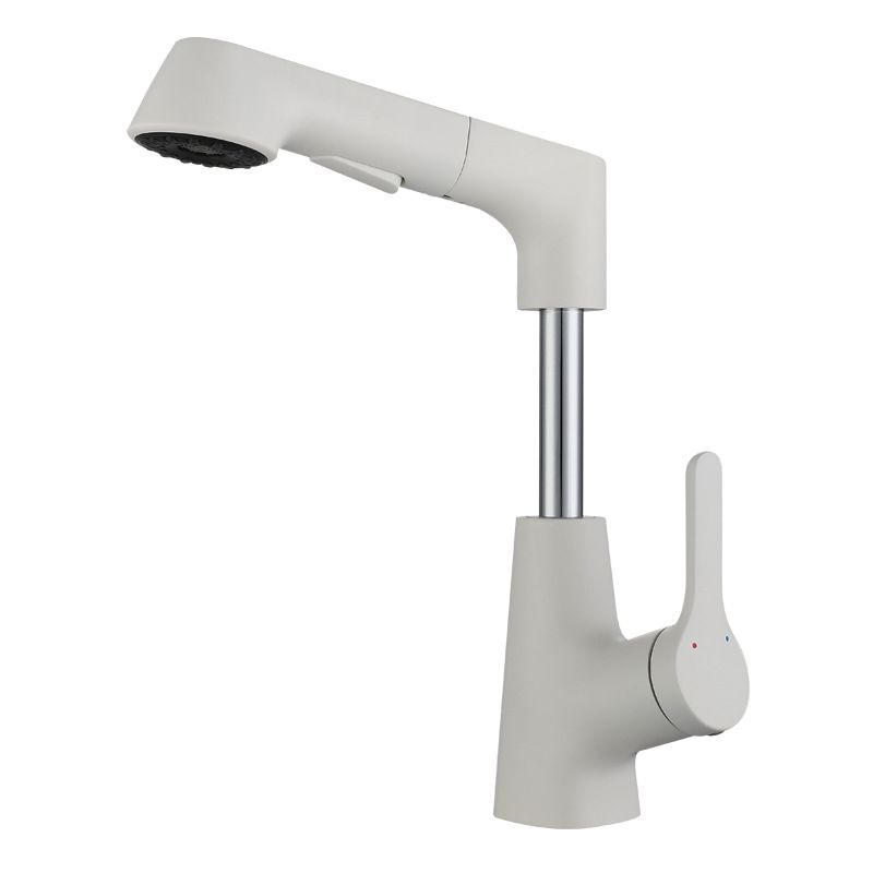 White Pull-out Bathroom Sink Faucet Hot and Cold Water Adjustable Hand Held Faucet