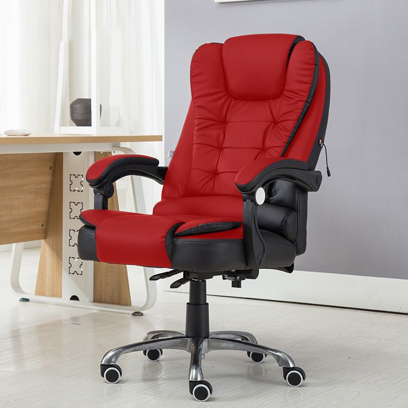 Contemporary Office Chair with Silver Metal Base Executive Ergonomic Computer Chair