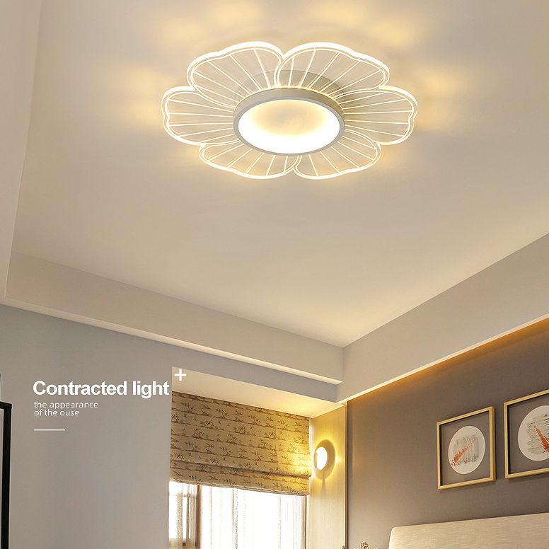 Transparent Stripe Flush Ceiling Light Acrylic LED Flower Ceiling Light Fixture for Bedroom