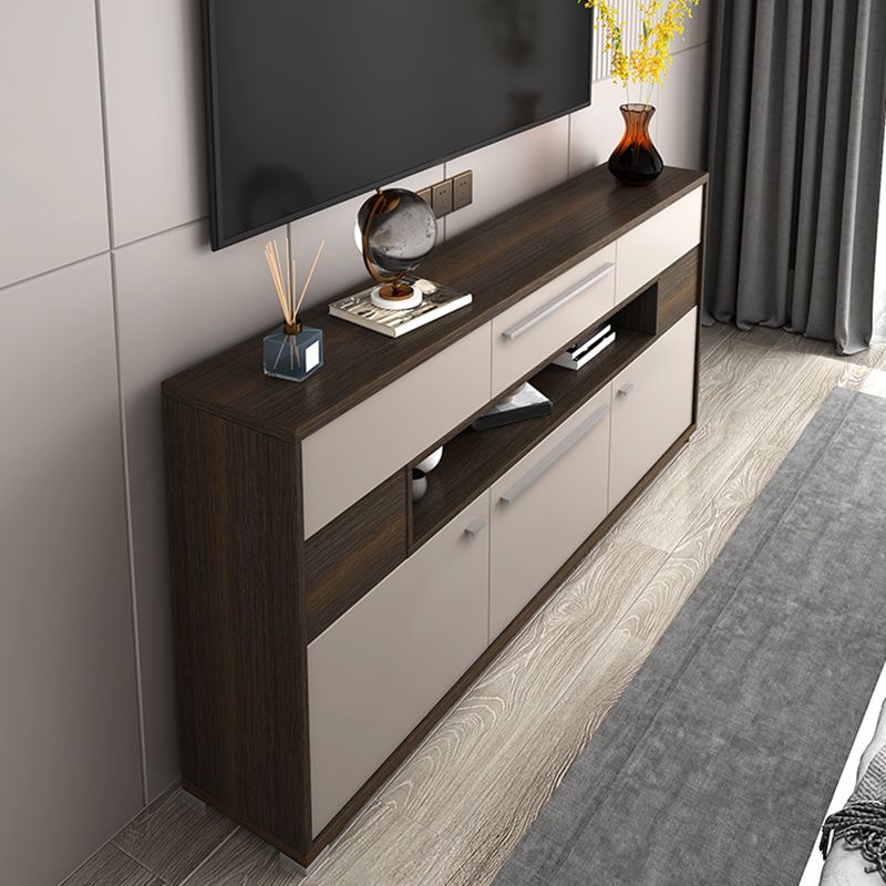 Modern TV Media Console Wooden TV Stand Console with 6 Drawers