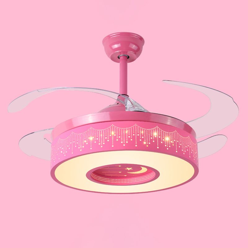 Children Style Ceiling Fan Light LED Fan Lamp with Acrylic for Living Room