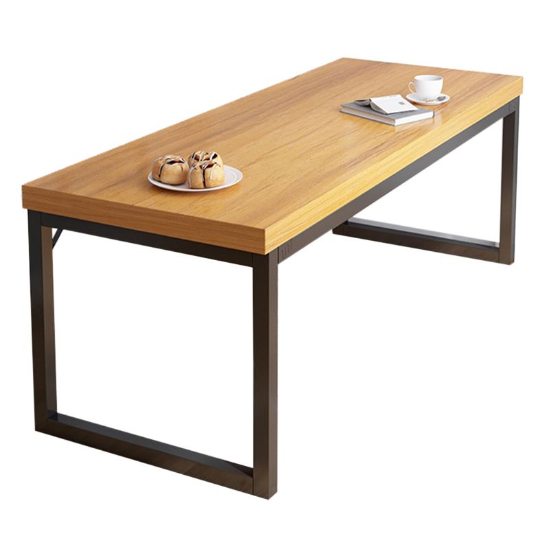 Modern Rectangular Dining Table Wooden Tabletop Sled Base for Living Room