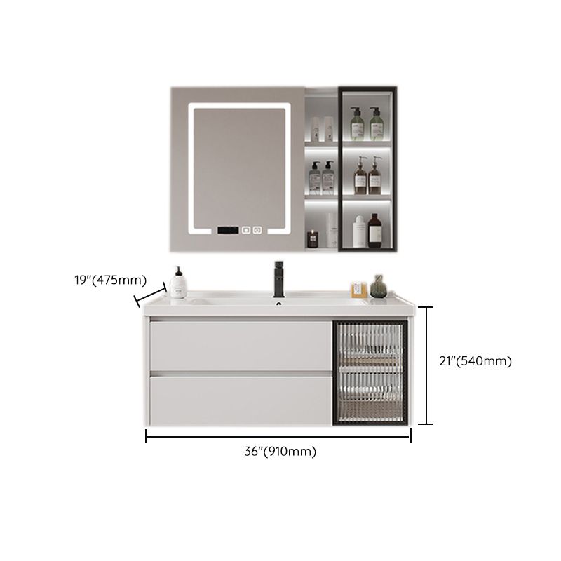 Modern Sink Vanity Solid Color Wall Mount Vanity Cabinet for Bathroom