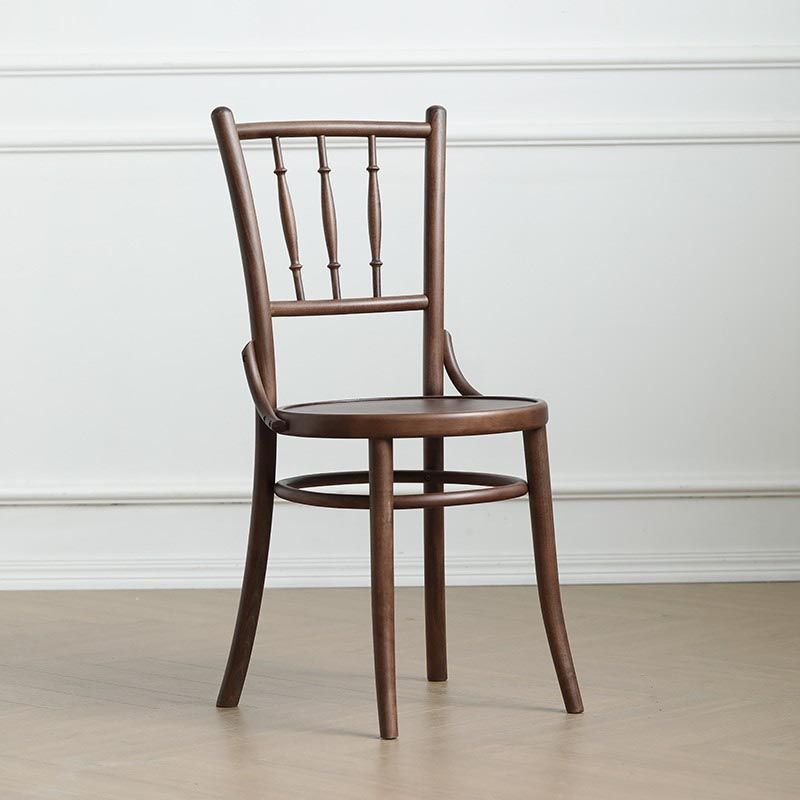 Wood Dining Side Chair Traditional Slat Back Side Chair for Home