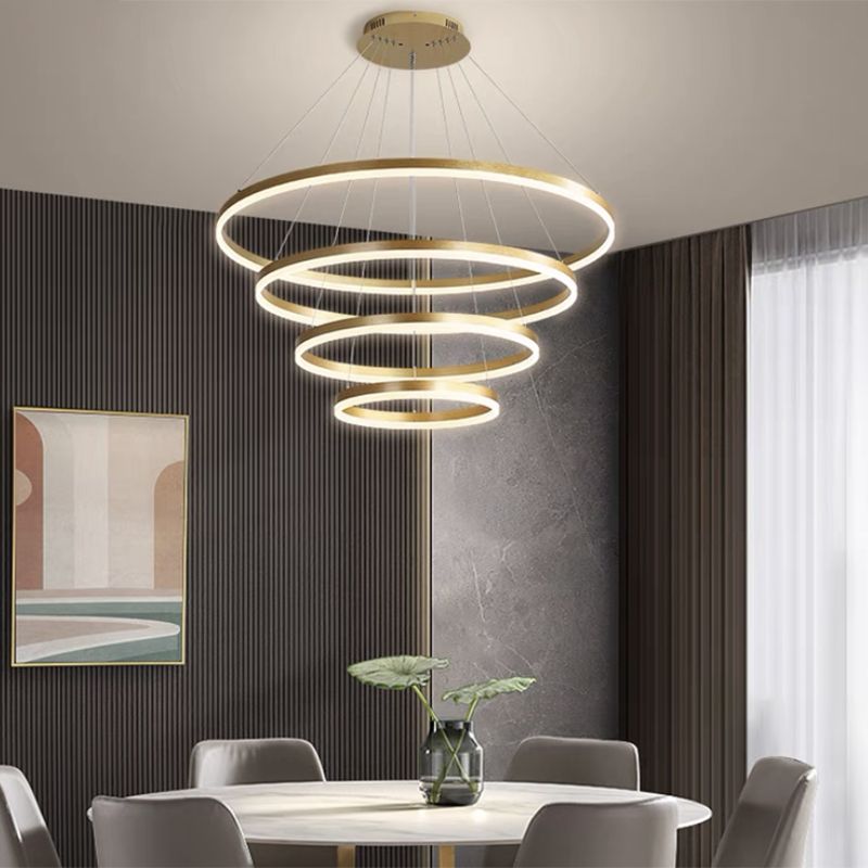 Metal Multi-Tier Chandelier Pendant Light Simple LED Hanging Light Fixture