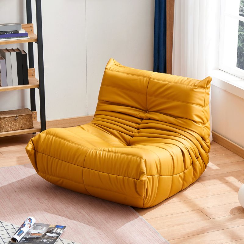 Modern Sewn Pillow Back Chair Solid Color Upholstered Armless Chair