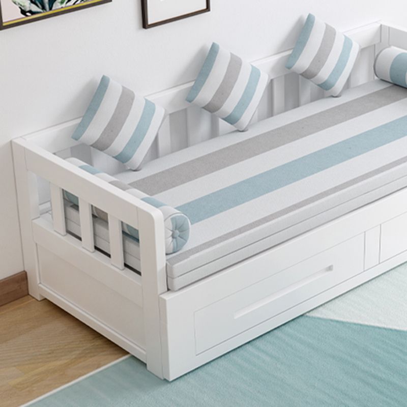 Solid Wood Slat Daybed with Mattress Modern Daybed with 2 Drawers