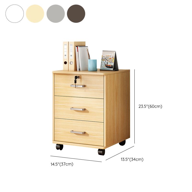 Modern File Cabinet Wooden Frame Lock Storage Filing Cabinet for Office