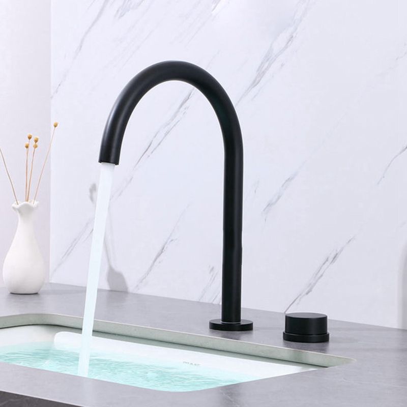 Circular 1-Handle Bathroom Faucet 2 Hole Wide Spread Bathroom Faucet