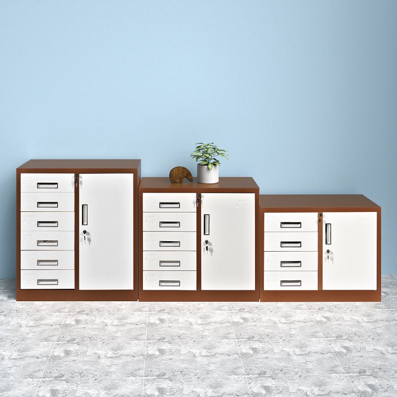 Contemporary File Cabinet Metal Frame Fire-Resistant Key Lock Lateral File Cabinet Office