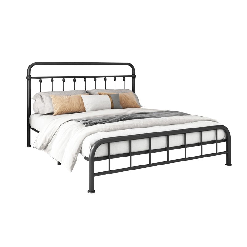 Contemporary Iron Base Standard Bed with Open-Frame Headboard