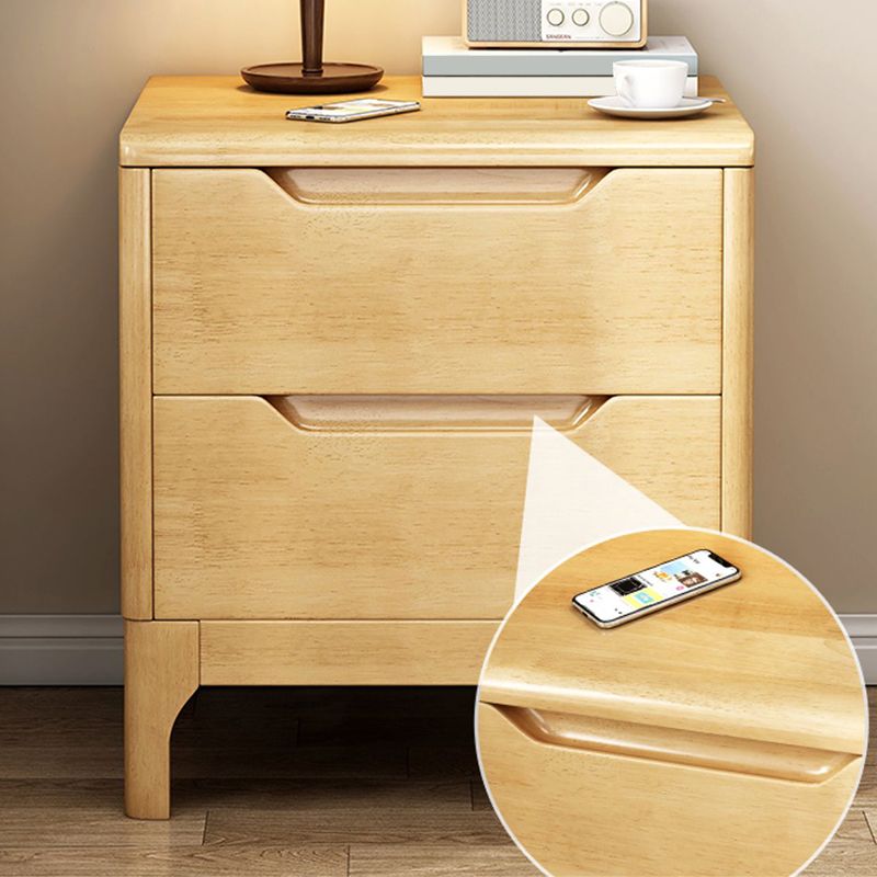 20 Inch H Nightstand 2-Drawer Storage Solid Wood Legs Included Night Table