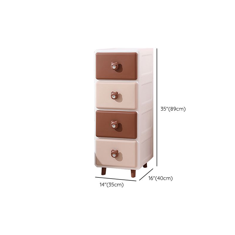 Vertical Kids Nightstand Contemporary Plastic Nursery Dresser for Room