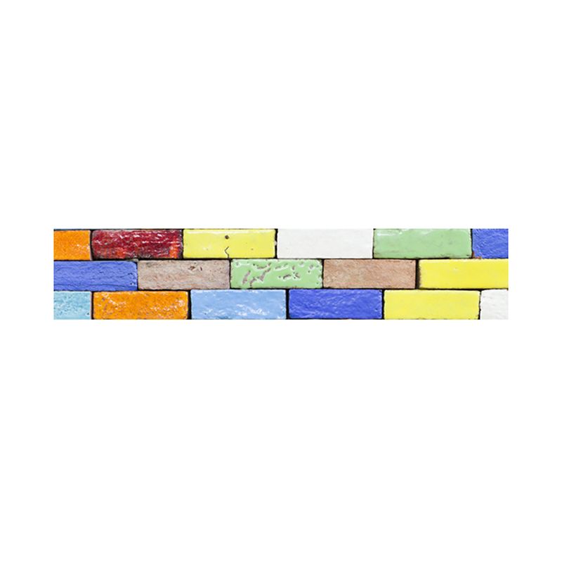 Adhesive Brick Effect Wallpapers Industrial PVC Wall Decor, 4.3-sq ft, Red-Yellow-Blue-Green