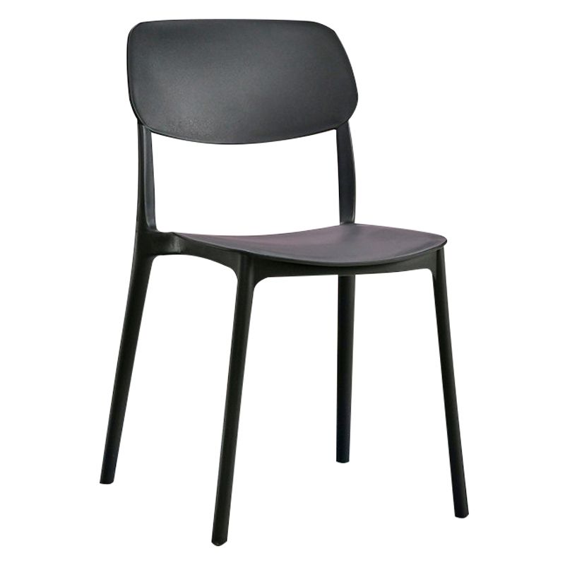 Contemporary Plastic Side Chair Indoor-Outdoor Open Back Chair