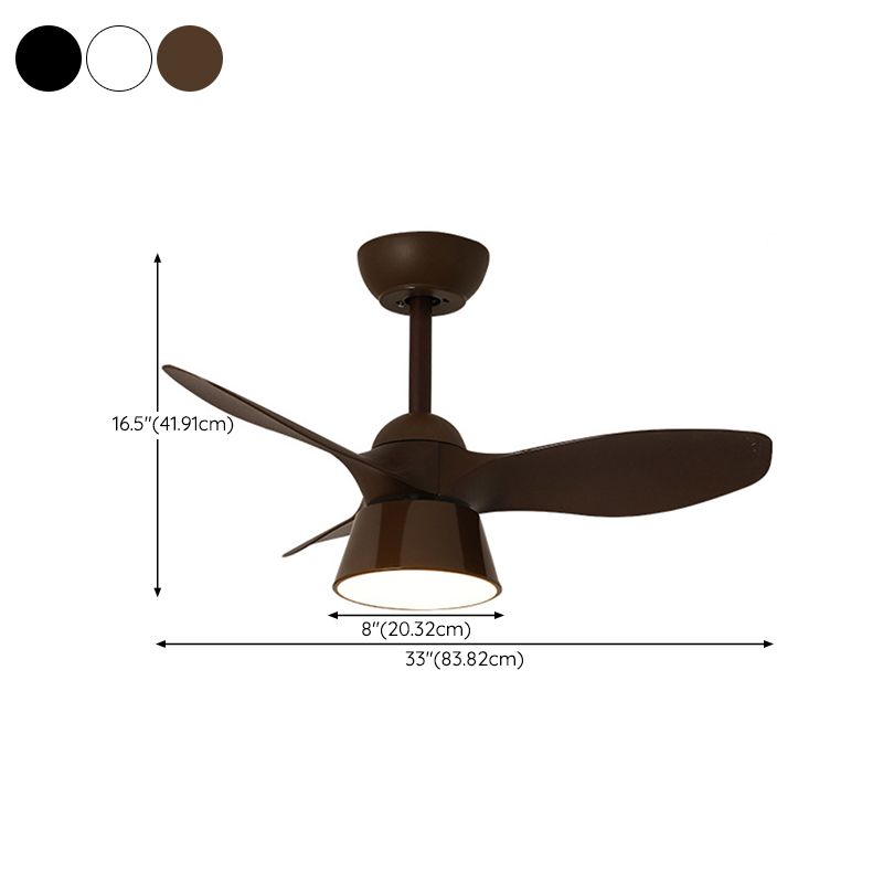 Modern Simple Fan Ceiling Fixture in Black / Brown / White LED 3 - Blades Fan Lighting