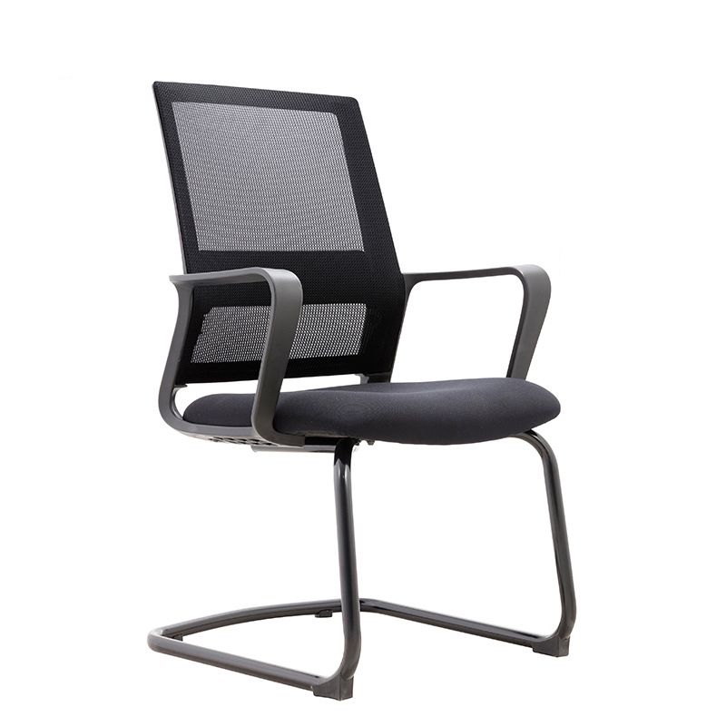 Modern & Contemporary Mid-Back Chair Black Desk Chair Microfiber Office Chair