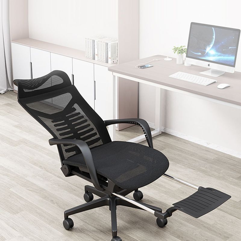 Fixed Arms Desk Chair Modern Adjustable Seat Height Ergonomic Chair with Wheels