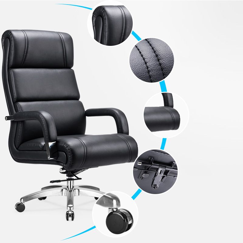 Modern Office Chair No Distressing Padded Arms Desk Chair with Wheels