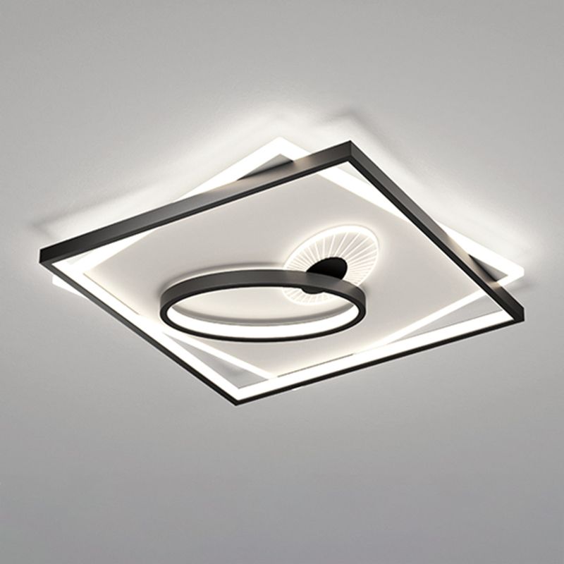 Modern Style Square Shape Ceiling Fixtures Metal 4 Light Ceiling Mounted Lights