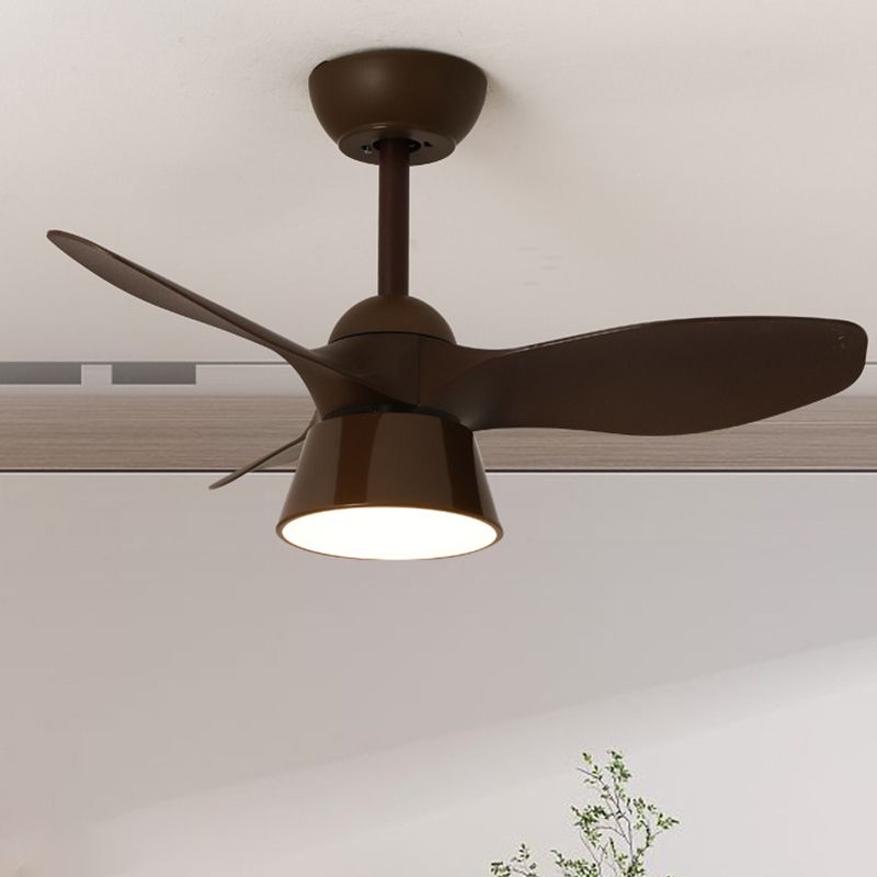 Modern Simple Fan Ceiling Fixture in Black / Brown / White LED 3 - Blades Fan Lighting