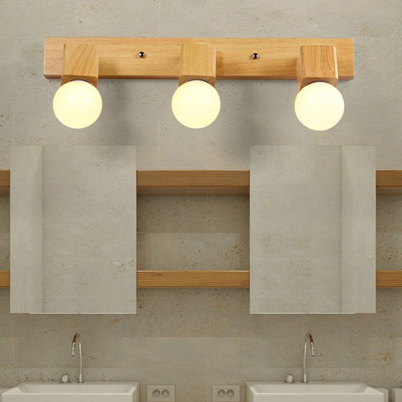 Bar Vanity Lighting Fixtures Modern Minimalist Style Wood  Vanity Sconces