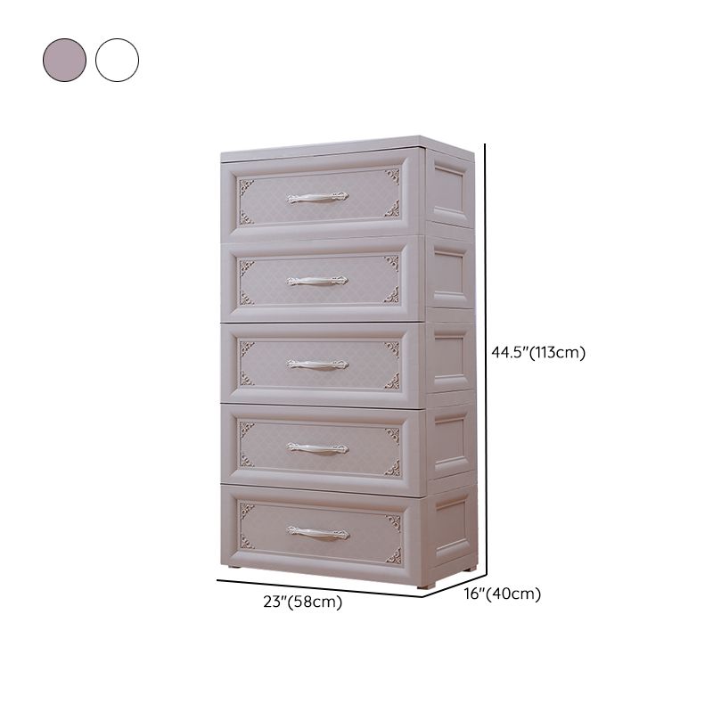 Scandinavian Vertical Baby Dresser Plastic Nursery Dresser with Drawers