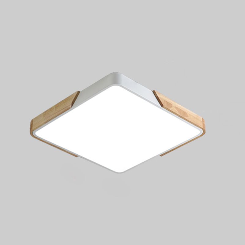 Modern Macaroon Style LED Ceiling Lamp Iron Geometric Flush Mount for Bedroom