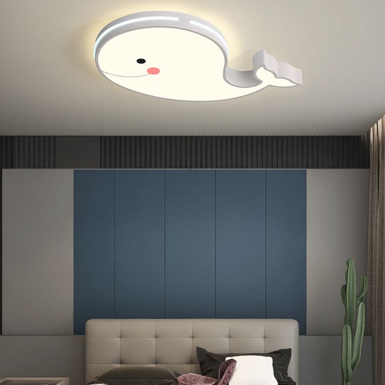 Metal Unique Shape Flush Ceiling Light Kid Style 1-Light Flush Ceiling Light Fixtures