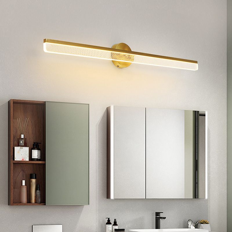 1 Light Wall Mount Light Fixture Modern Wall Mounted Lighting in Gold for Washroom