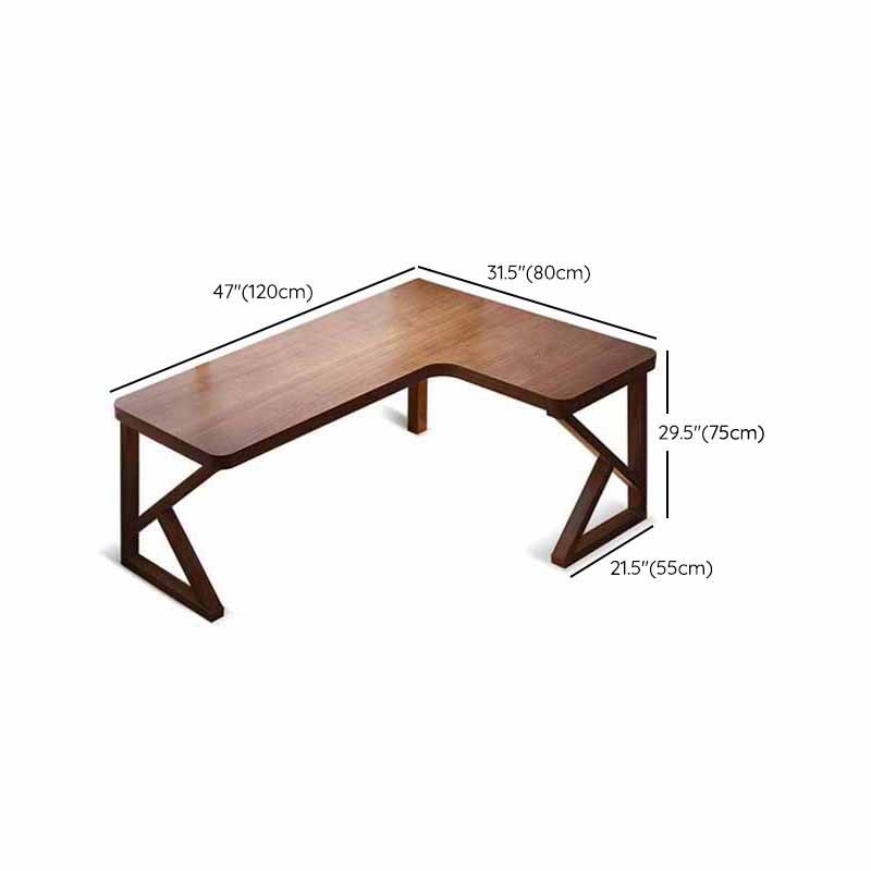 29.25-inch H Modern Writing Desk L-Shape Solid Wood Office Desk