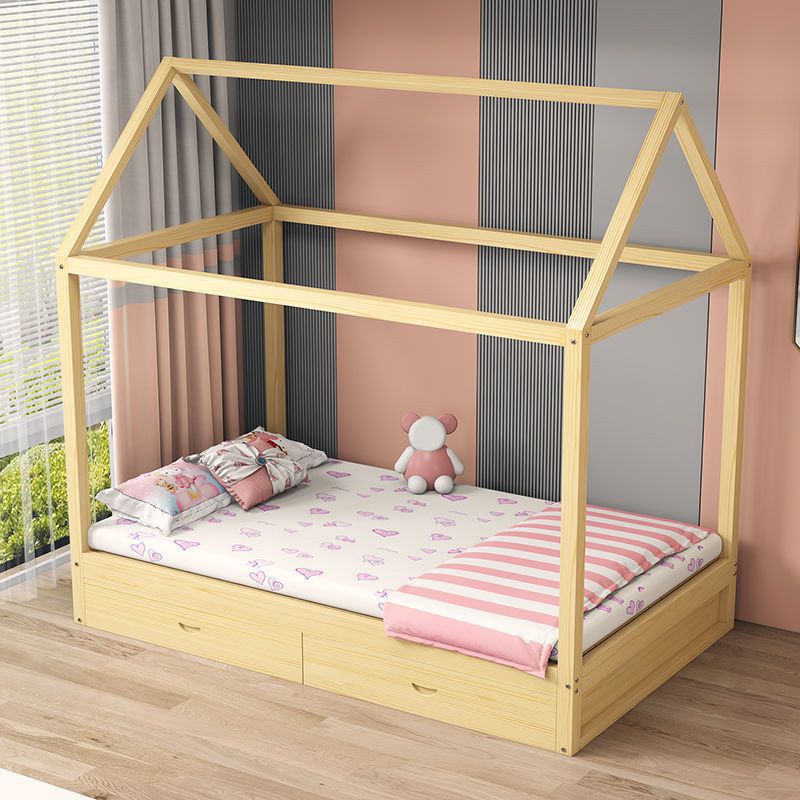 Standard Size Solid Wood Nursery Bed Modern Nursery Crib in Light Wood