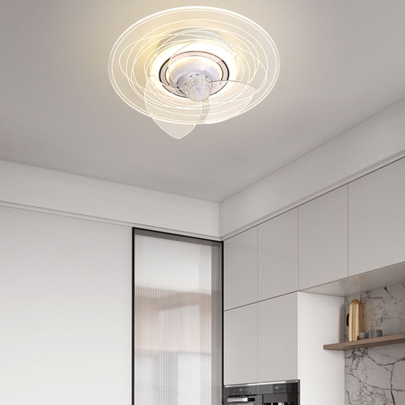 Metal Round Ceiling Pendant Modern Style 1 Light LED Fan Light for Living Room