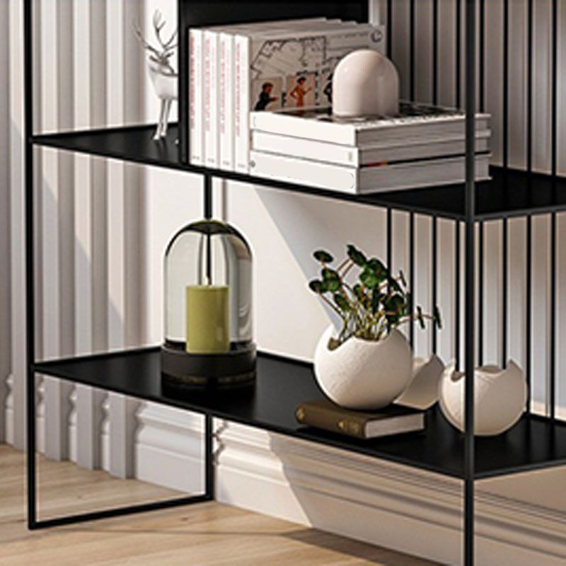 Modern Iron Open Storage Console Sofa Table Rectangle End Table with Shelves for Hall