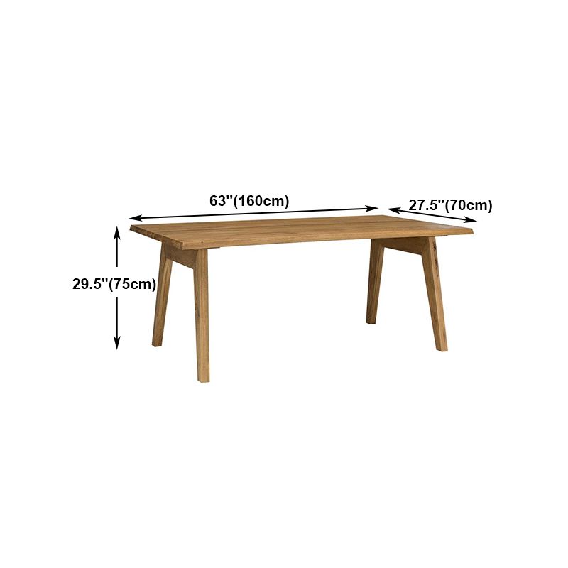 Solid Wood Contemporary Rectangular Dining Table Pine Wood Top Indoor Table