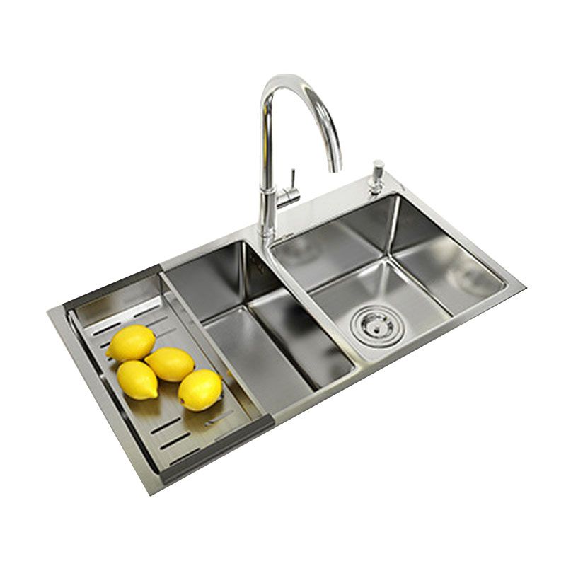 Modern Kitchen Bar Sink Stainless Steel with Drain Strainer Kit and Soap Dispenser Sink