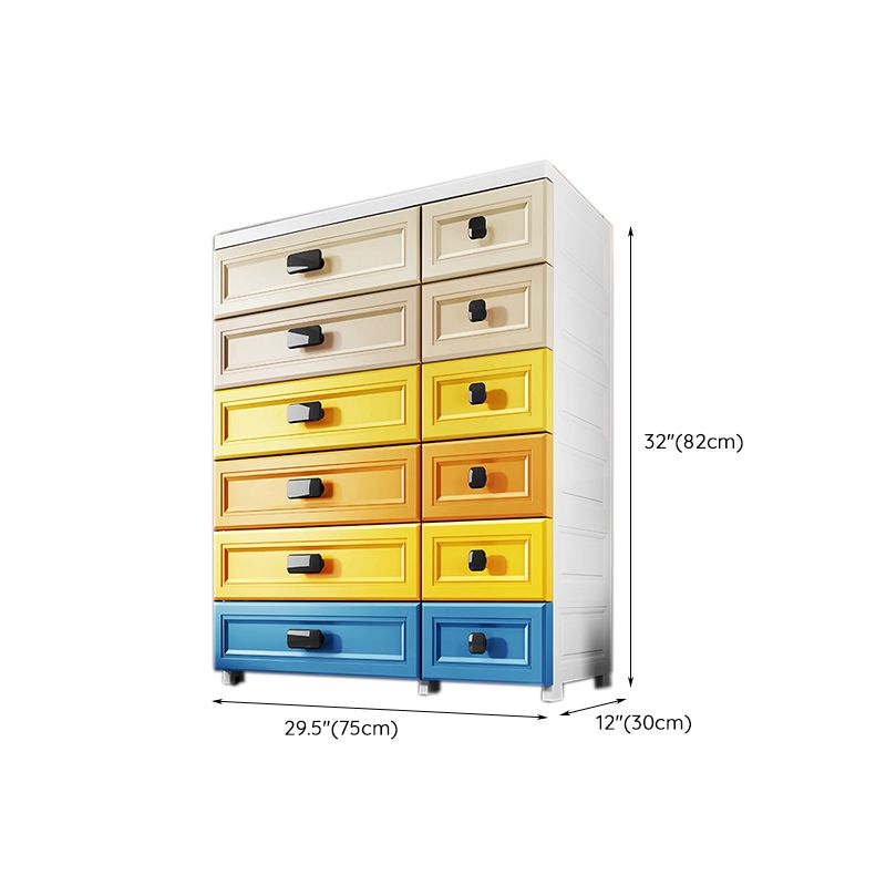 Scandinavian Nursery Dresser Chest Kids Nightstand with 6/5/10/12 Drawers