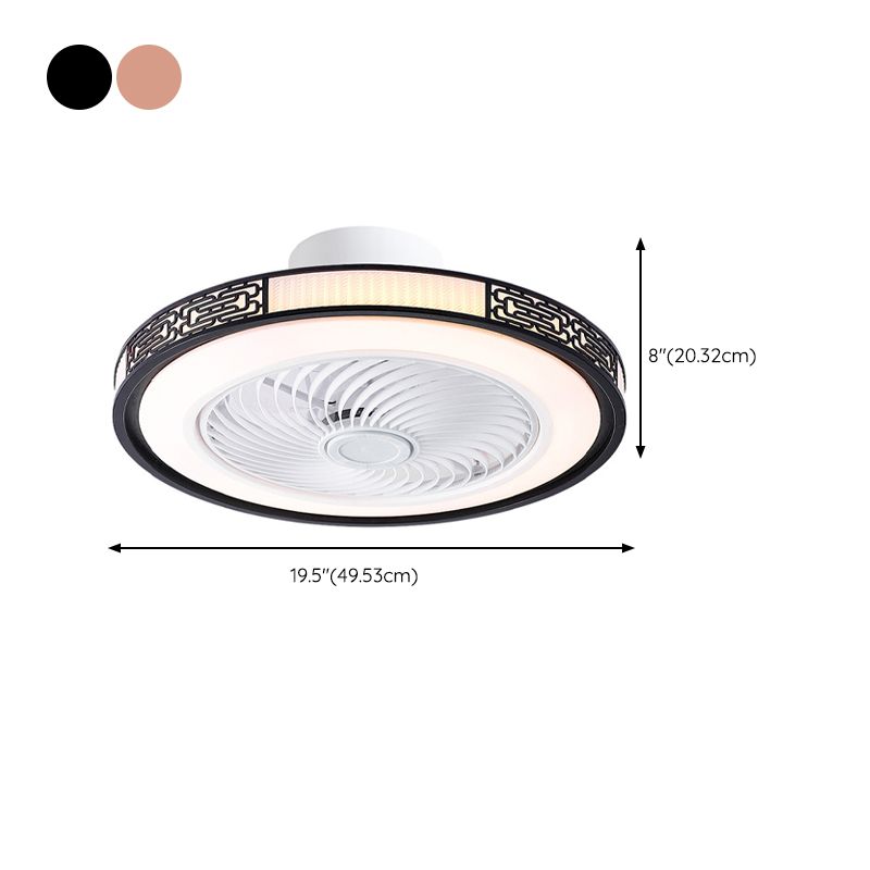 Round 1 - Light LED Ceiling Fan Fixture Gold / Black Minimalist Fan Lighting