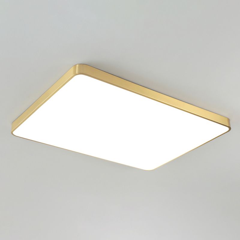 Geometry Shape LED Ceiling Lamp Modern Copper 1 Light Flush Mount for Living Room